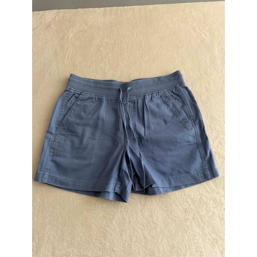Orvis Womens Blue Cotton‎ Lyocell Drawstring Shorts Size Medium Elastic Waist